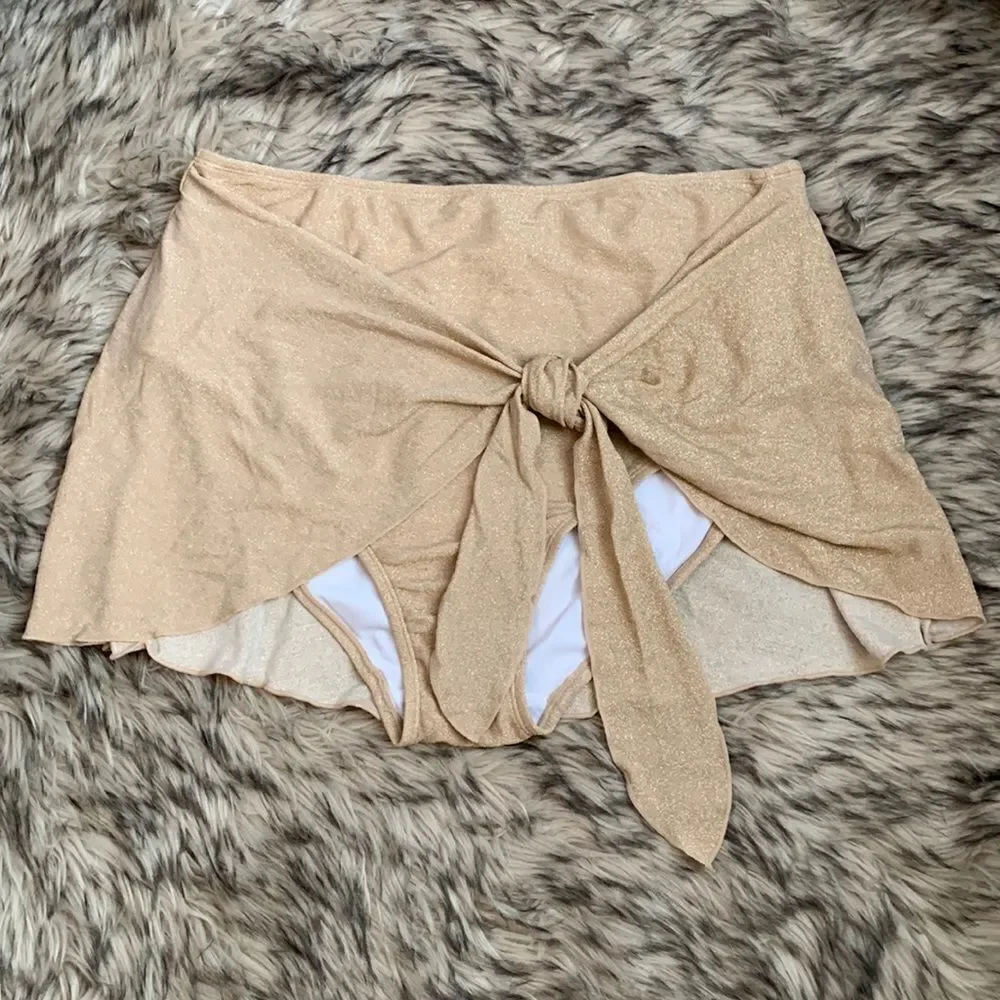Plus size Swimwear Swim Bottoms Skirt 2X cover up wrap Gold